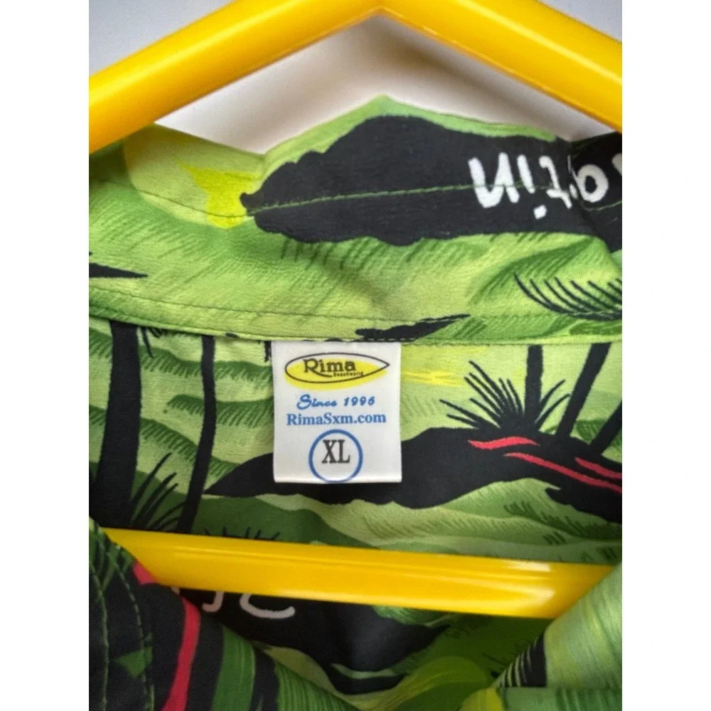 Vintage‎ St. Maarten All Over Print Tropical Hawaiian Button Down Shirt No Flaws